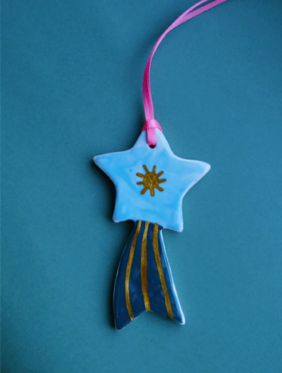 Teal Star, Ceramic Decoration