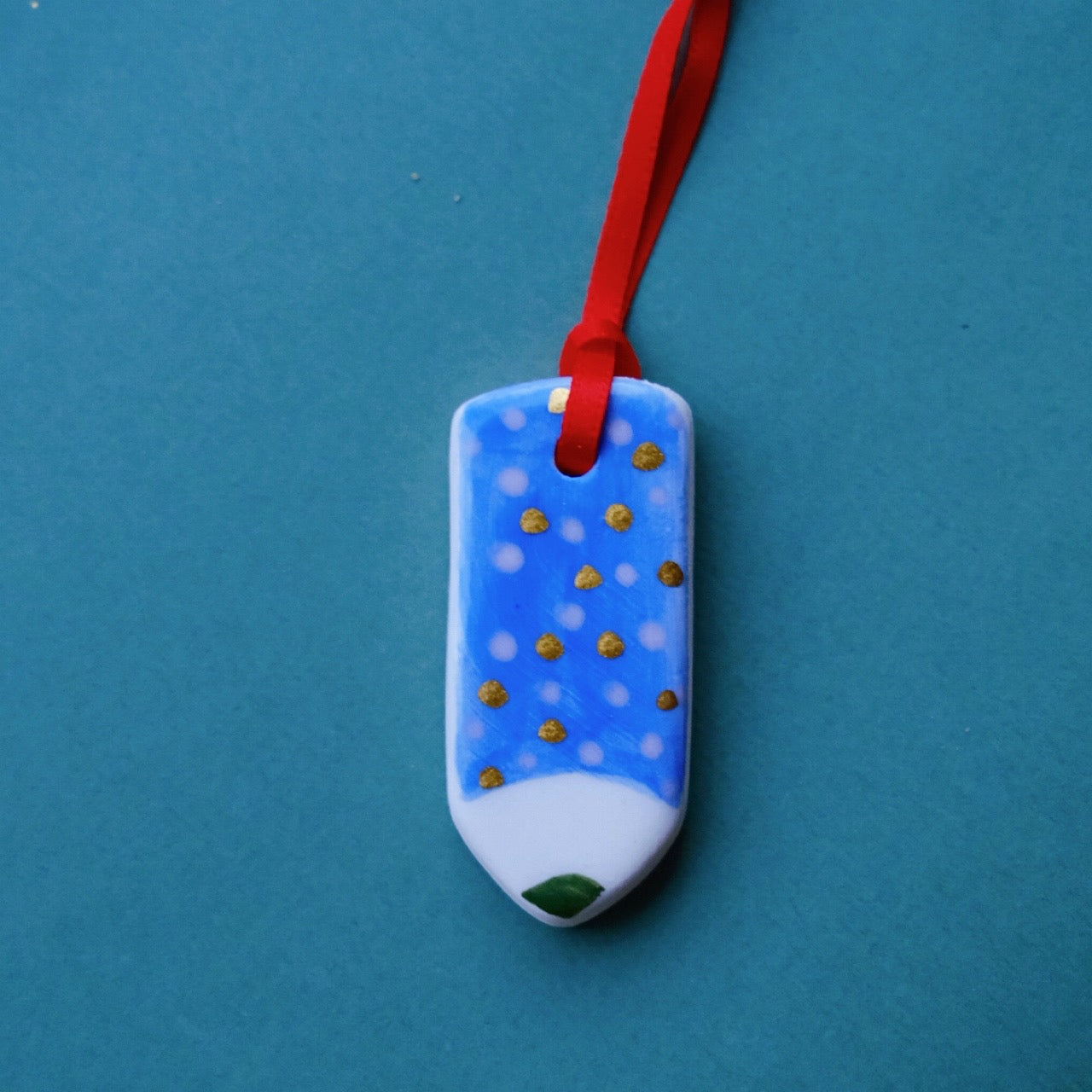 Blue Spot Mini Pencil, Ceramic Decoration