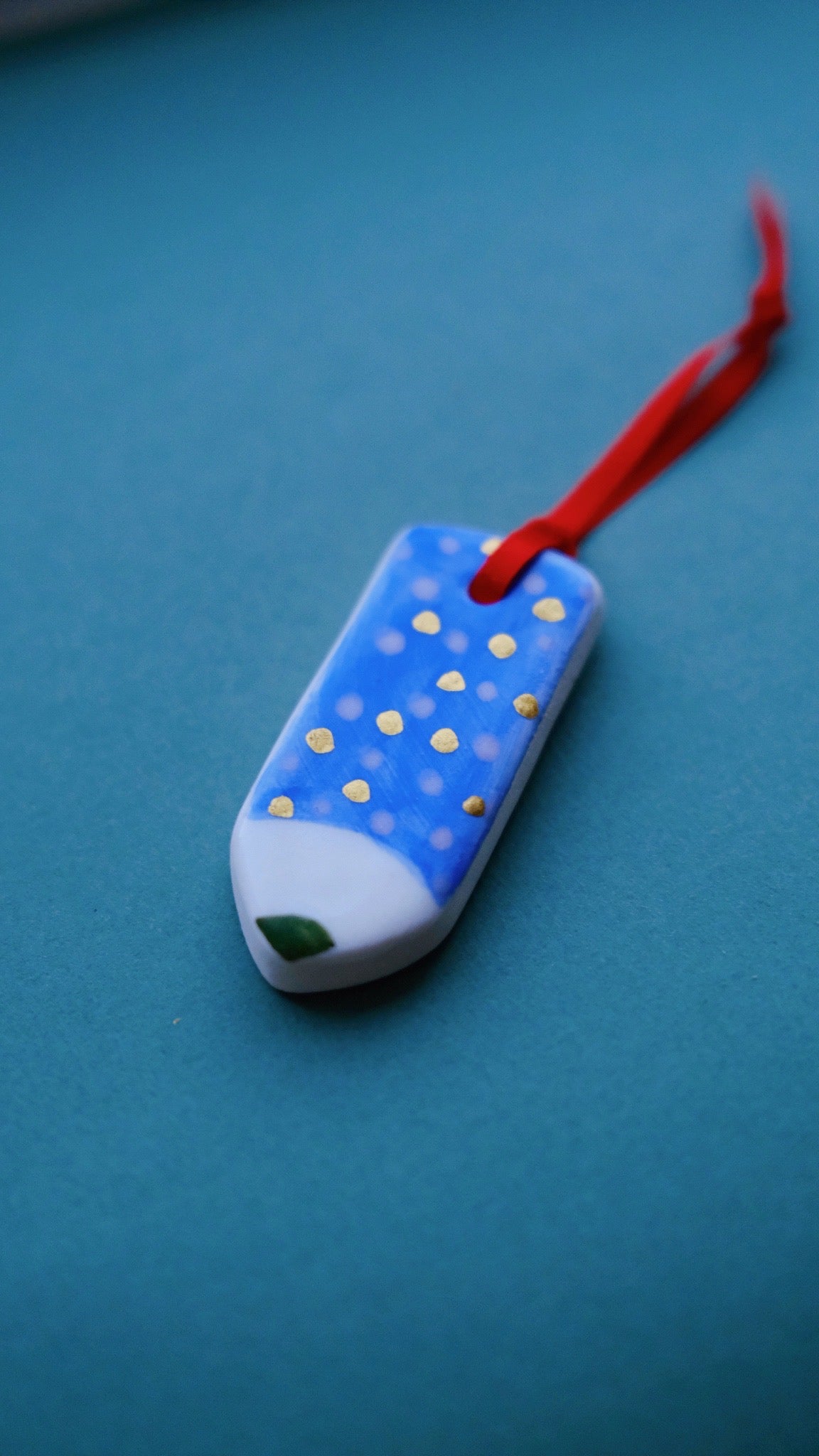 Blue Spot Mini Pencil, Ceramic Decoration