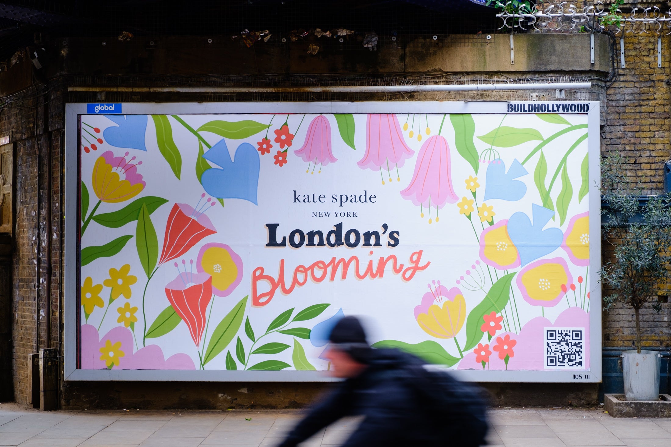 Floral billboard design for Kate Spade, photographed in London 2021